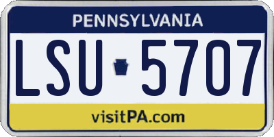 PA license plate LSU5707