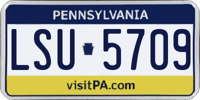 PA license plate LSU5709