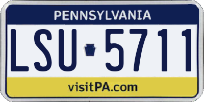 PA license plate LSU5711