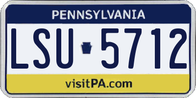 PA license plate LSU5712
