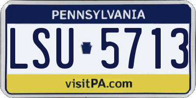 PA license plate LSU5713