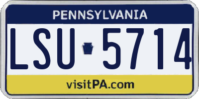 PA license plate LSU5714