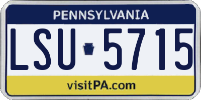 PA license plate LSU5715