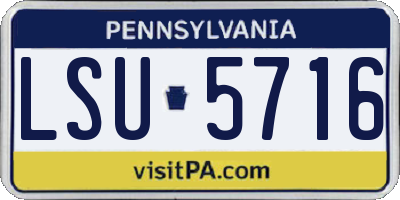 PA license plate LSU5716