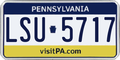 PA license plate LSU5717