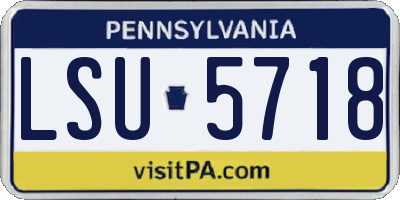 PA license plate LSU5718