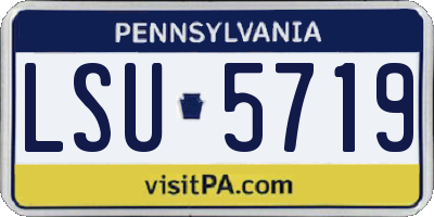 PA license plate LSU5719