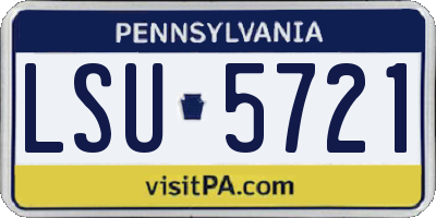 PA license plate LSU5721