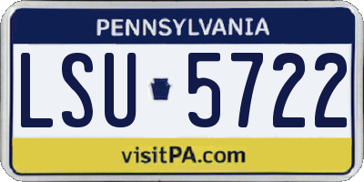 PA license plate LSU5722