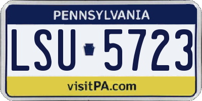 PA license plate LSU5723