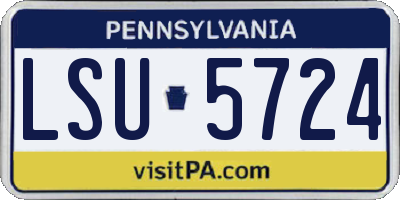 PA license plate LSU5724