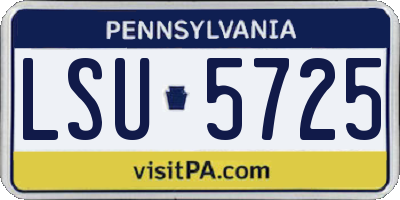 PA license plate LSU5725