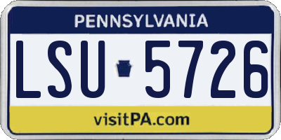 PA license plate LSU5726