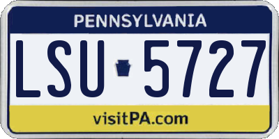 PA license plate LSU5727