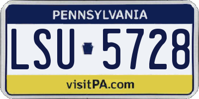 PA license plate LSU5728
