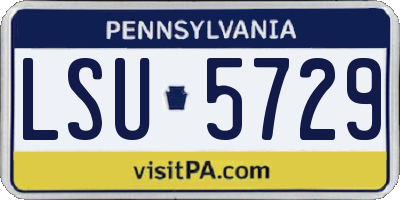 PA license plate LSU5729