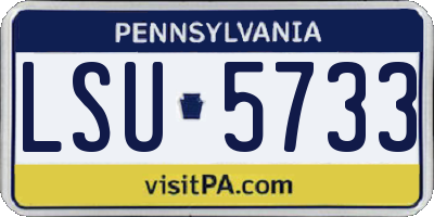 PA license plate LSU5733