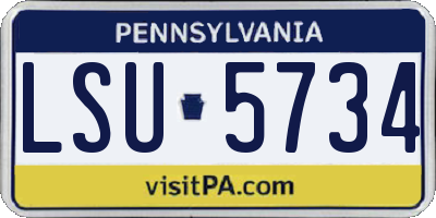PA license plate LSU5734