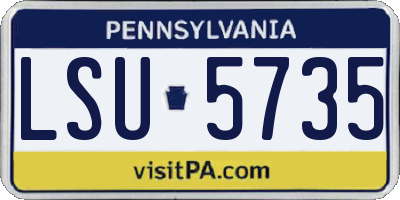 PA license plate LSU5735
