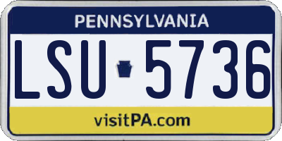PA license plate LSU5736