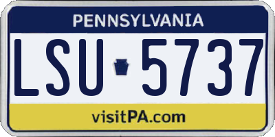 PA license plate LSU5737