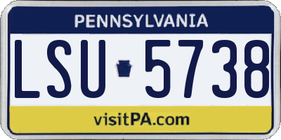 PA license plate LSU5738