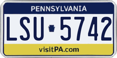 PA license plate LSU5742