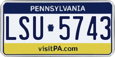 PA license plate LSU5743