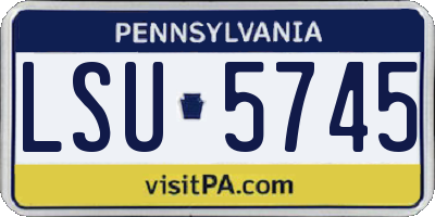 PA license plate LSU5745