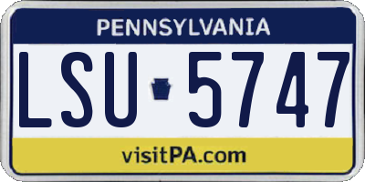 PA license plate LSU5747
