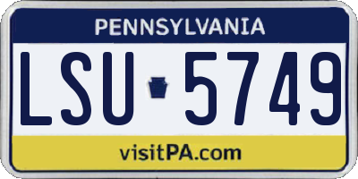 PA license plate LSU5749