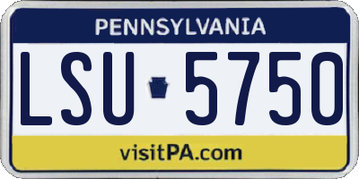 PA license plate LSU5750