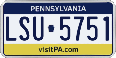 PA license plate LSU5751
