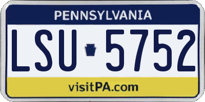PA license plate LSU5752
