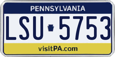 PA license plate LSU5753