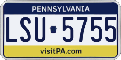 PA license plate LSU5755