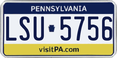 PA license plate LSU5756