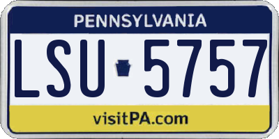 PA license plate LSU5757