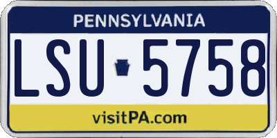 PA license plate LSU5758