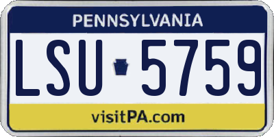 PA license plate LSU5759