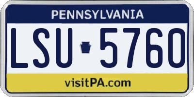 PA license plate LSU5760