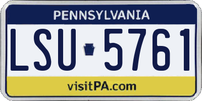 PA license plate LSU5761