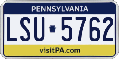 PA license plate LSU5762