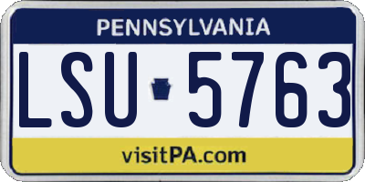 PA license plate LSU5763