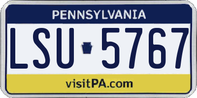 PA license plate LSU5767