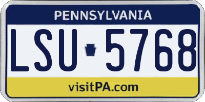 PA license plate LSU5768