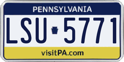 PA license plate LSU5771