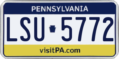 PA license plate LSU5772