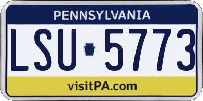 PA license plate LSU5773