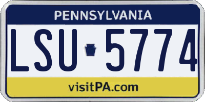 PA license plate LSU5774